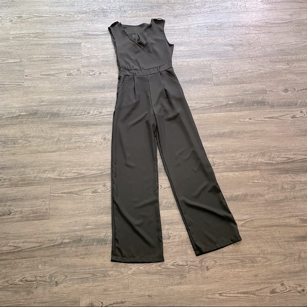 Black long pant romper
